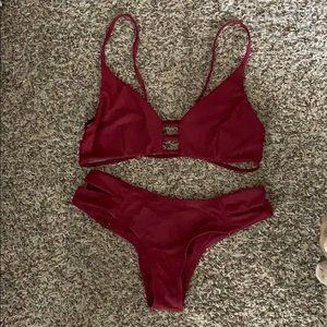 Strappy Burgundy Bikini